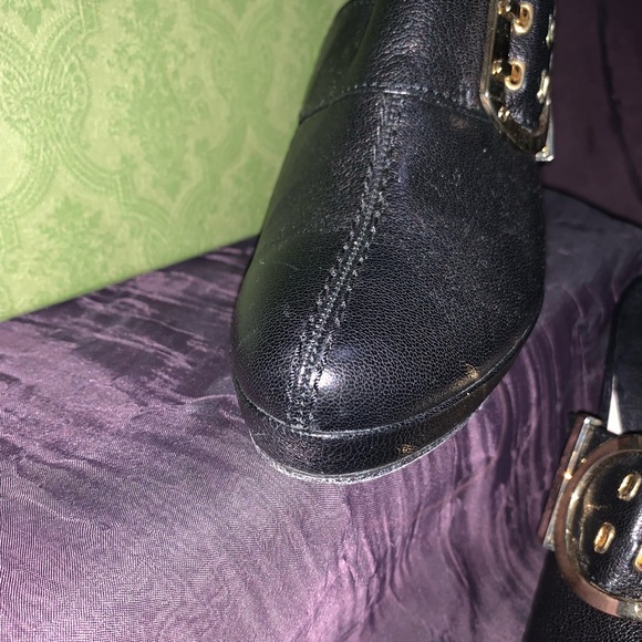 “DONATED” Emilio Pucci, Black Leather Platform High Heeled Mules, Sz 40, EUC - Picture 8 of 12